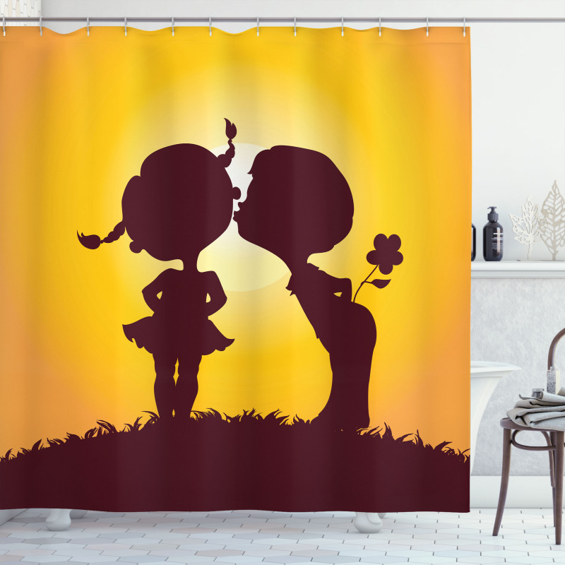 Children Silhouettes Shower Curtain