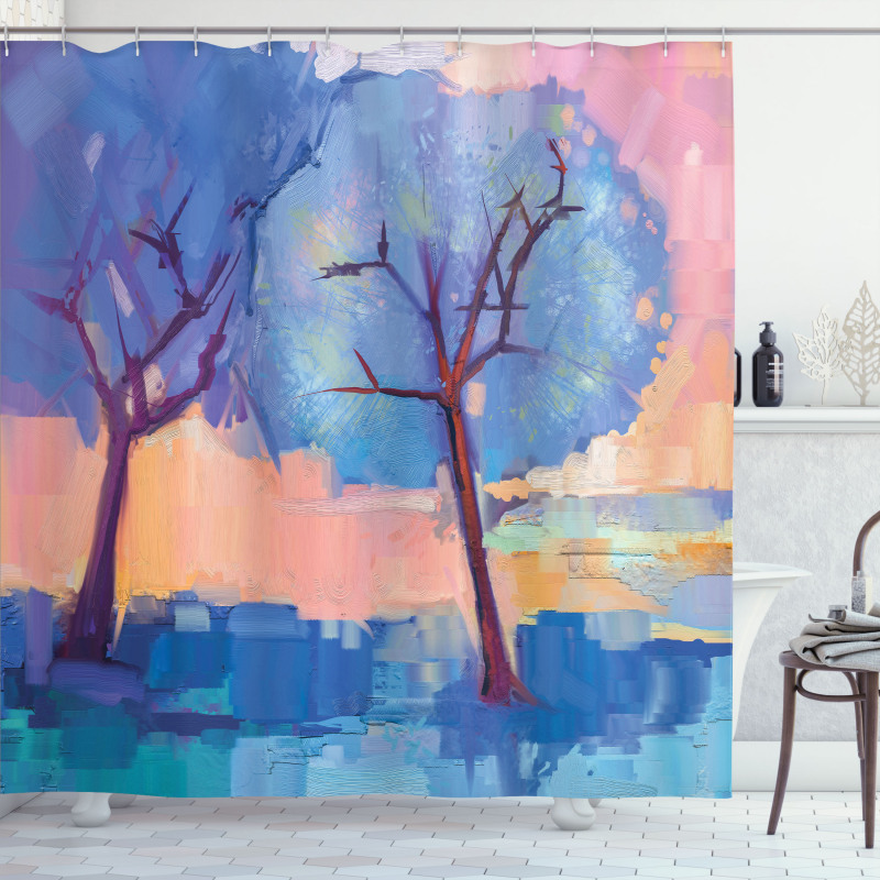 Abstract Nature Trees Shower Curtain