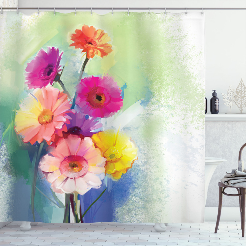 Gerbera Flowers Art Shower Curtain