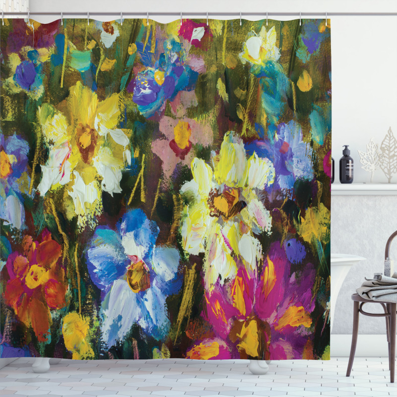 Flower Field Painting Shower Curtain