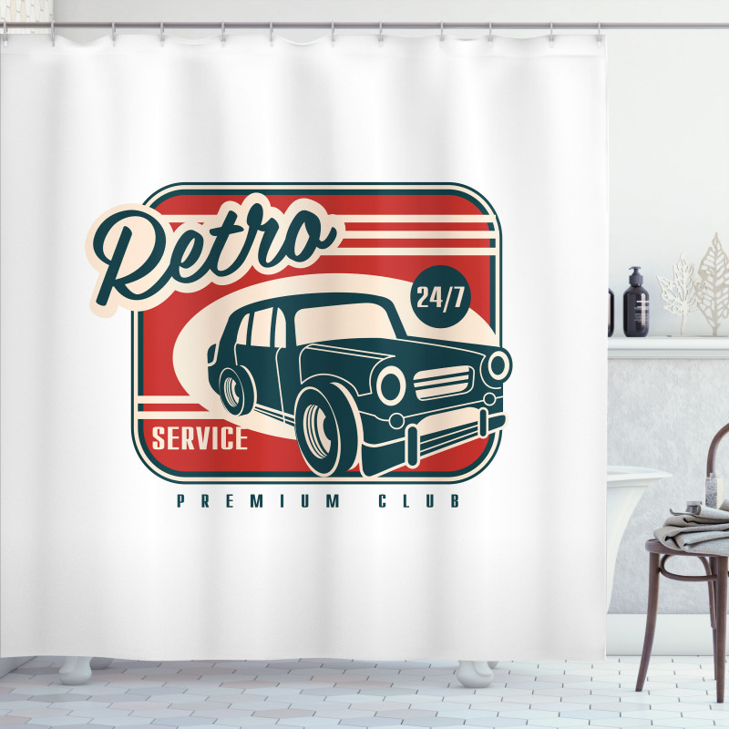 Retro Service Old Car Shower Curtain