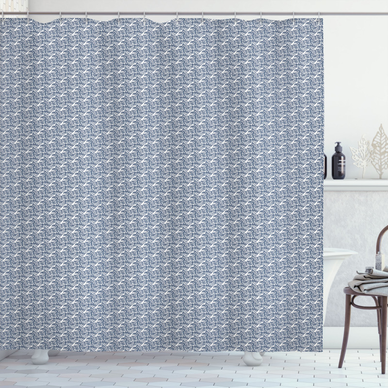 Ocean Theme Wave Pattern Shower Curtain