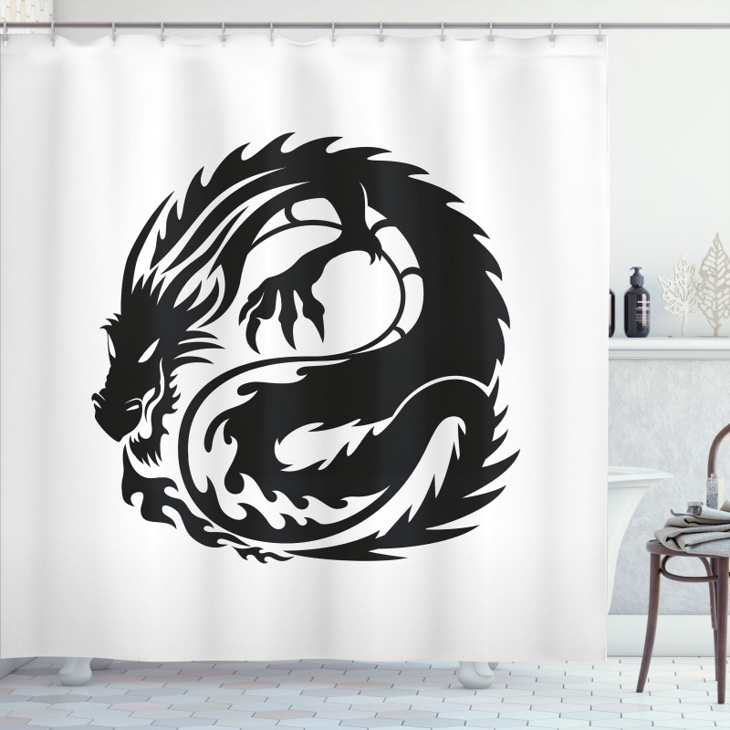 Serpent Belch Flames Shower Curtain