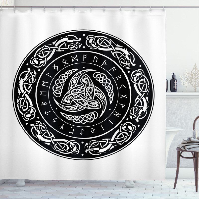 Triple Horns of Odin Shower Curtain