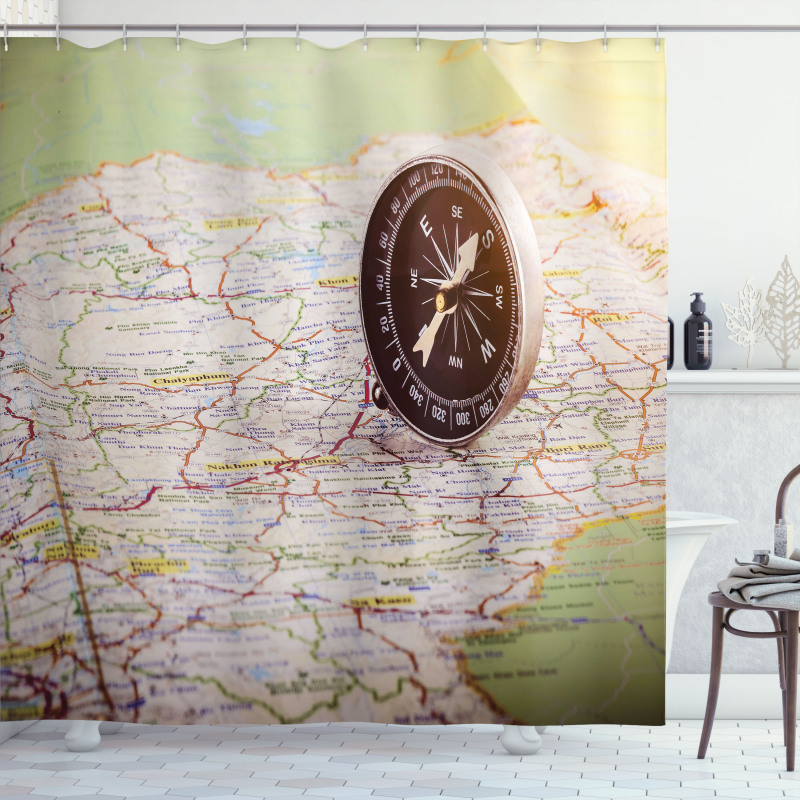 Navigate Equipment on Map Shower Curtain