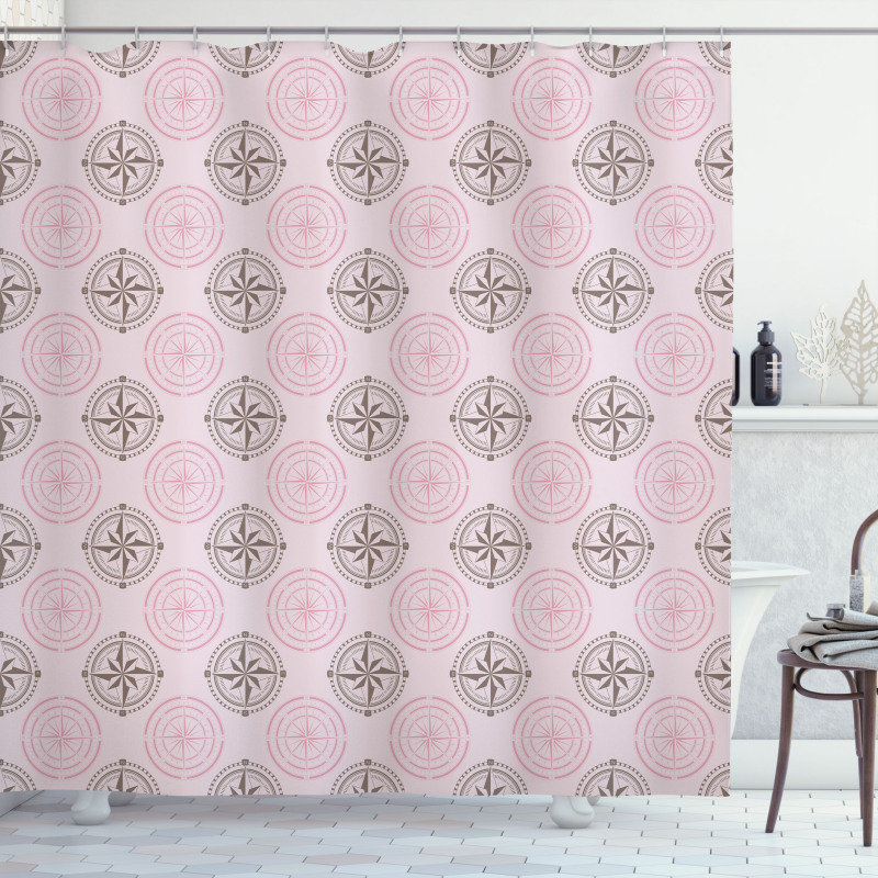 Windroses Pattern Shower Curtain