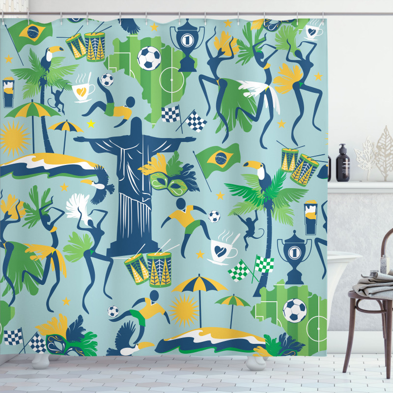 Theme of Brazil Cultural Shower Curtain