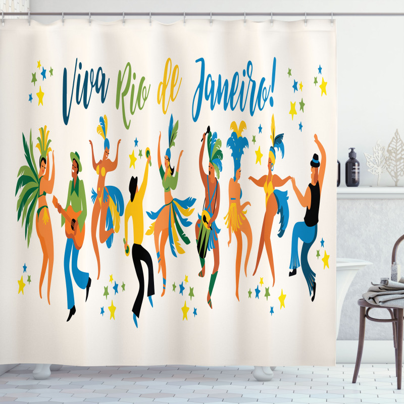 Viva Rio De Janeiro Words Shower Curtain