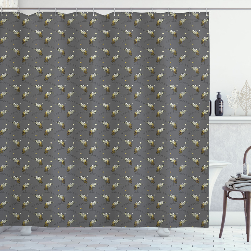 Herons with Dots Shower Curtain