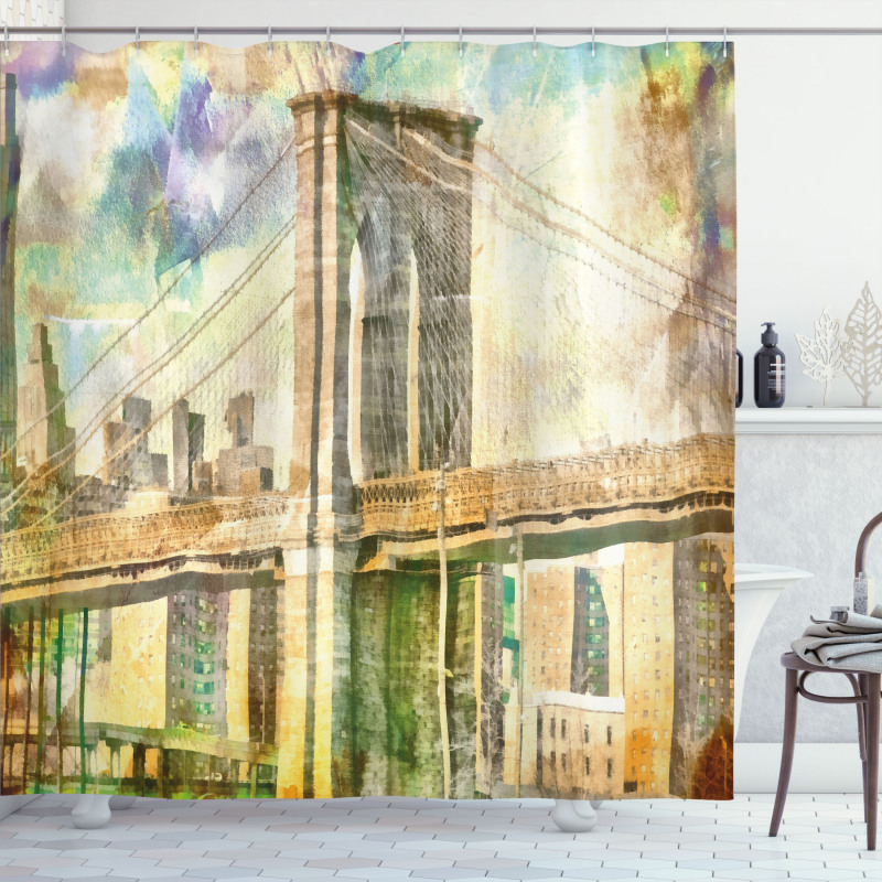 New York Brush Strokes Shower Curtain