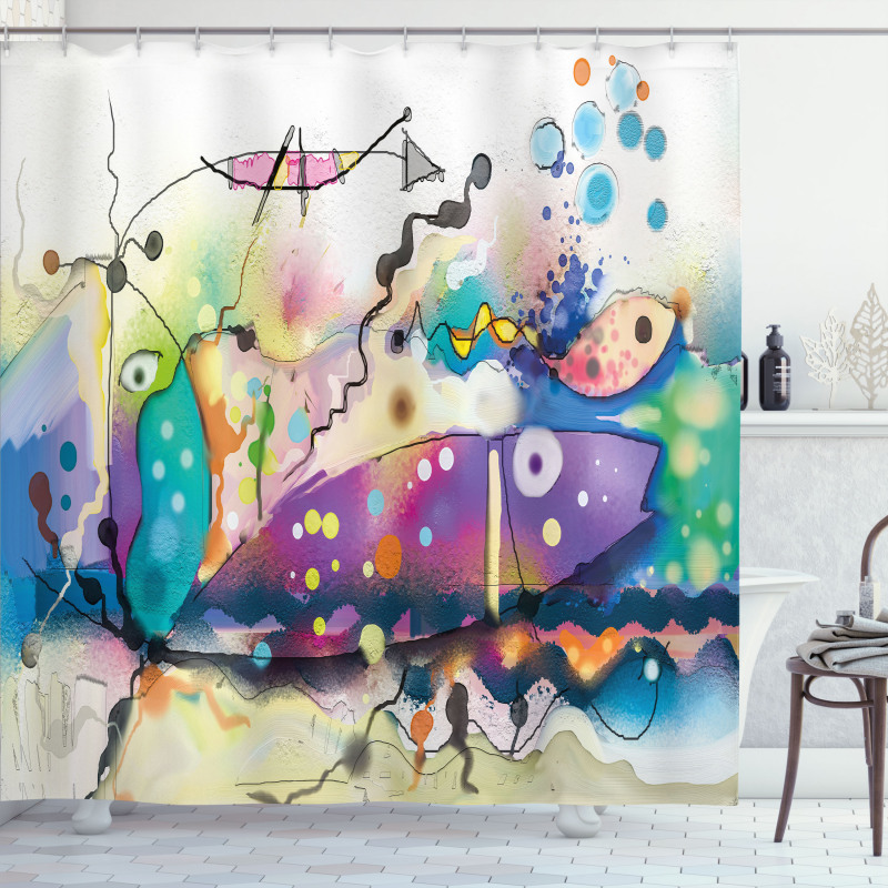 Modern Fine Art Paint Shower Curtain