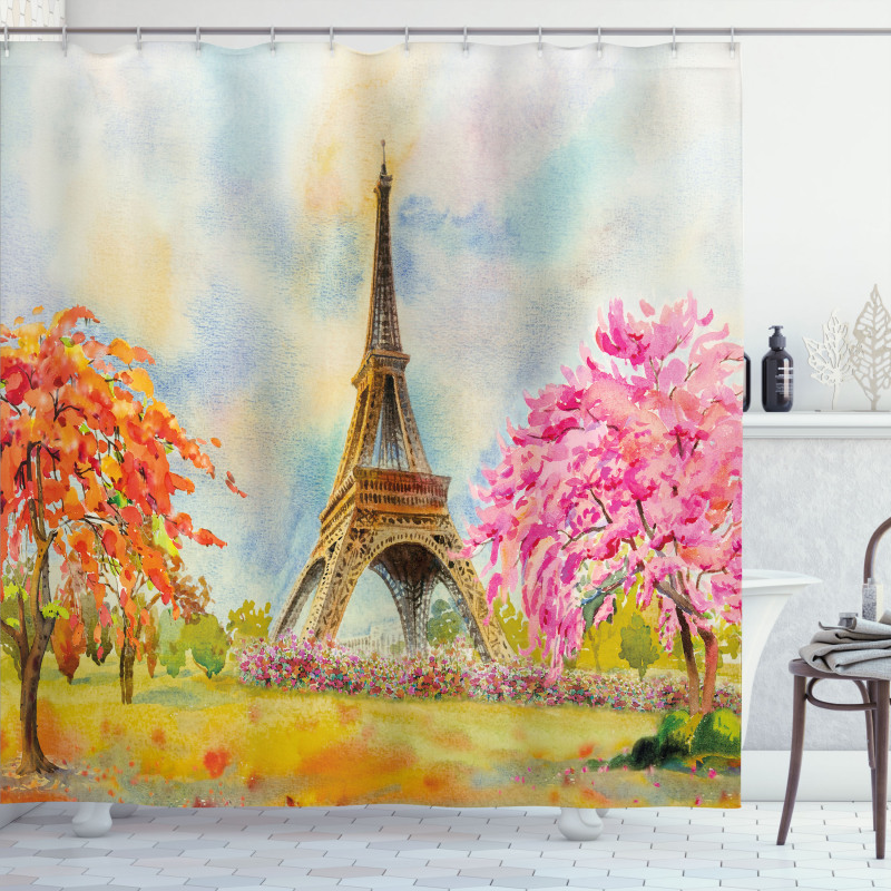 Paris European City Shower Curtain