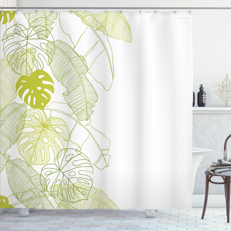 Monstera Leaf and Nature Shower Curtain