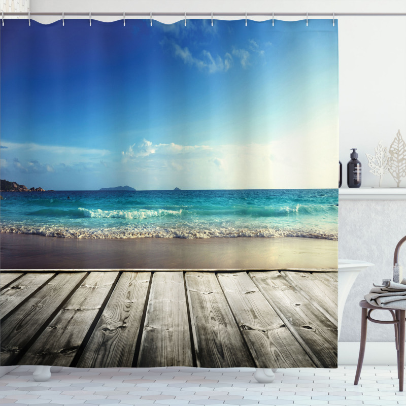 Weathered Beach Waves Shower Curtain