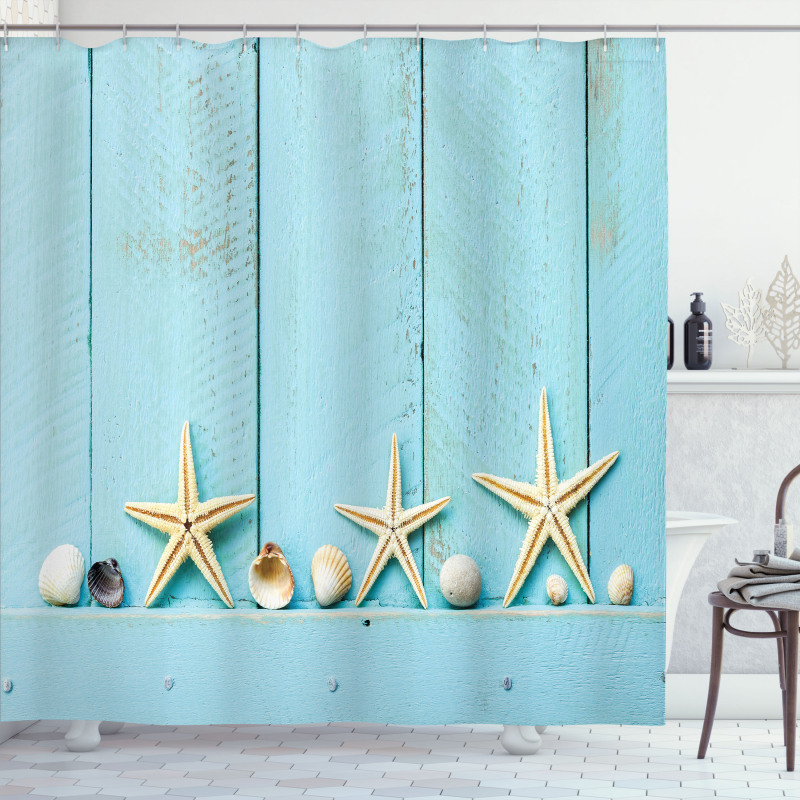 Nautical Stars Shell Shower Curtain