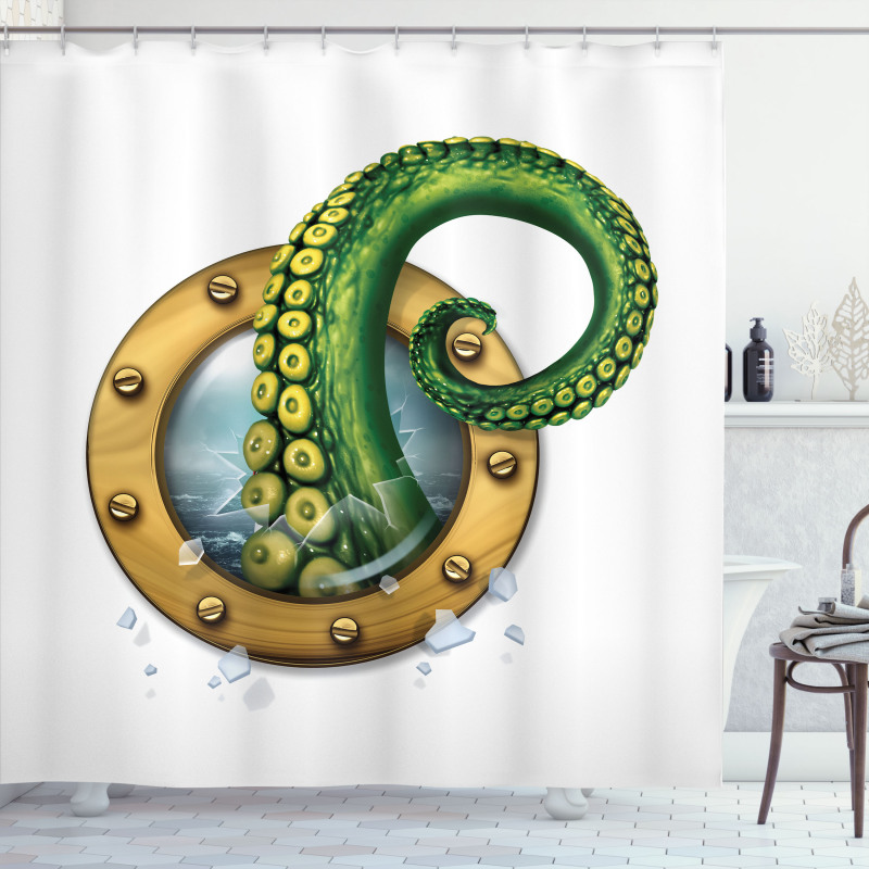 Ship Porthole Tentacles Shower Curtain