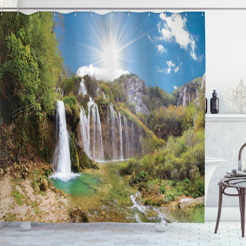 Magnificent Waterfalls Day Shower Curtain