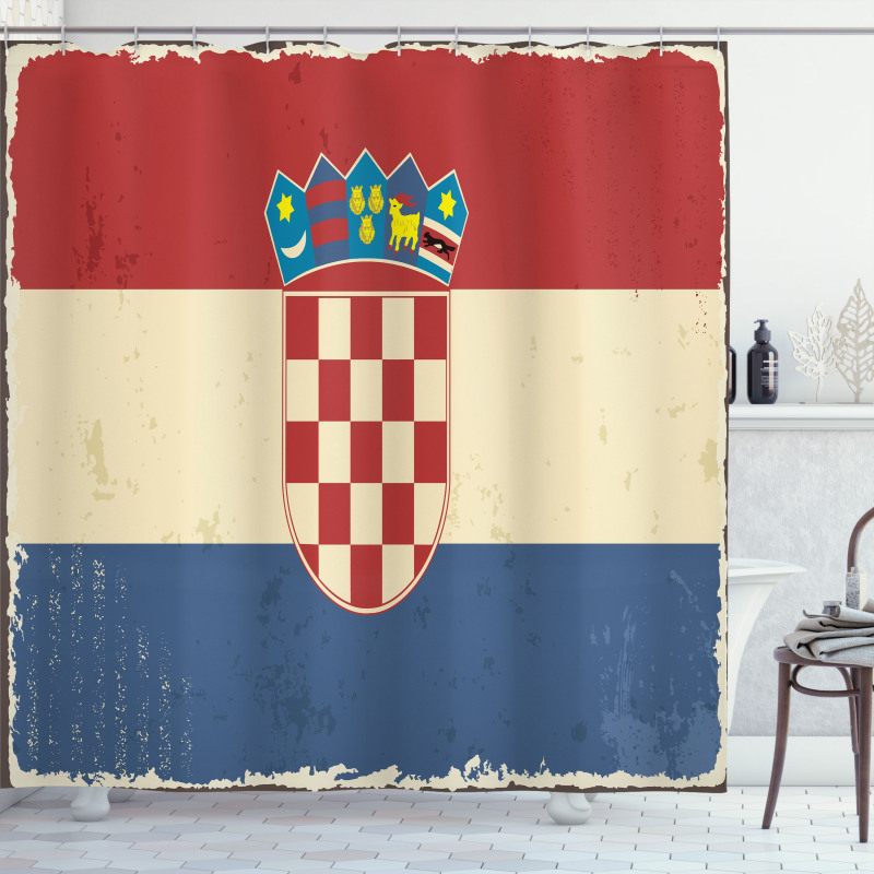 Vintage Look National Flag Shower Curtain