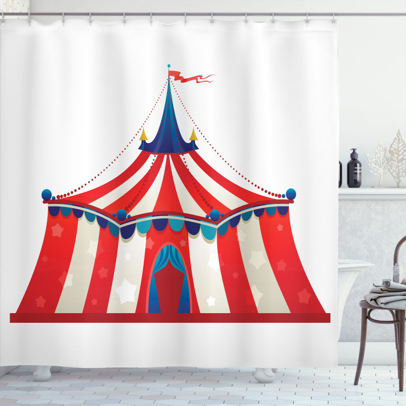 Stars Striped Circus Shower Curtain