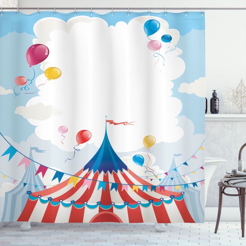 Circus Day Canvas Tent Shower Curtain