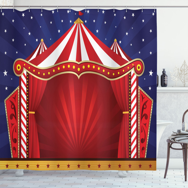 Canvas Circus Tent Shower Curtain