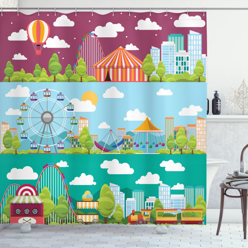 Carousels Slide Swings Shower Curtain