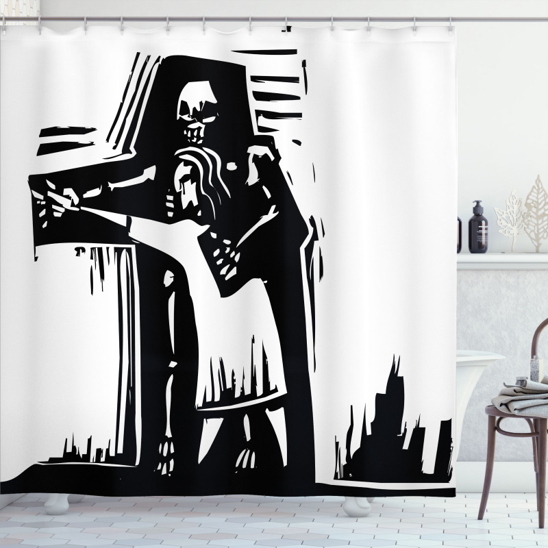 Dancing with Death Shadow Shower Curtain