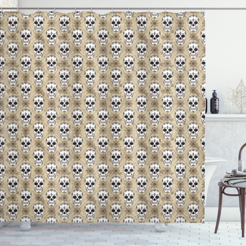 Grunge Sugar Skulls Shower Curtain