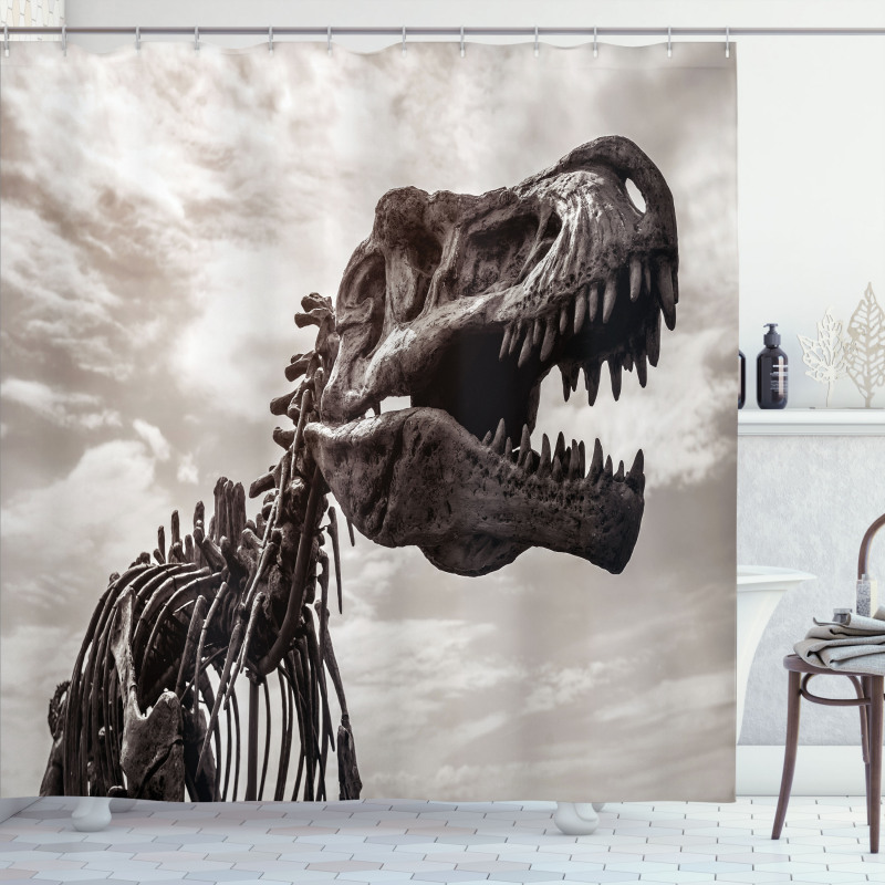 T Rex Dinosaur Remains Shower Curtain