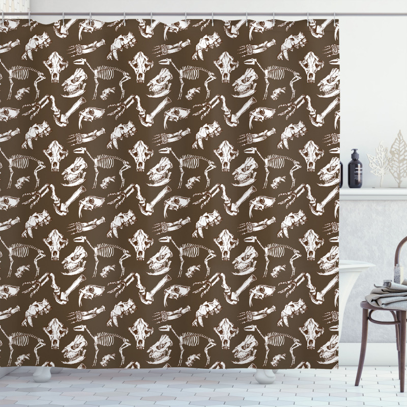 Prehistoric Creature Bones Shower Curtain