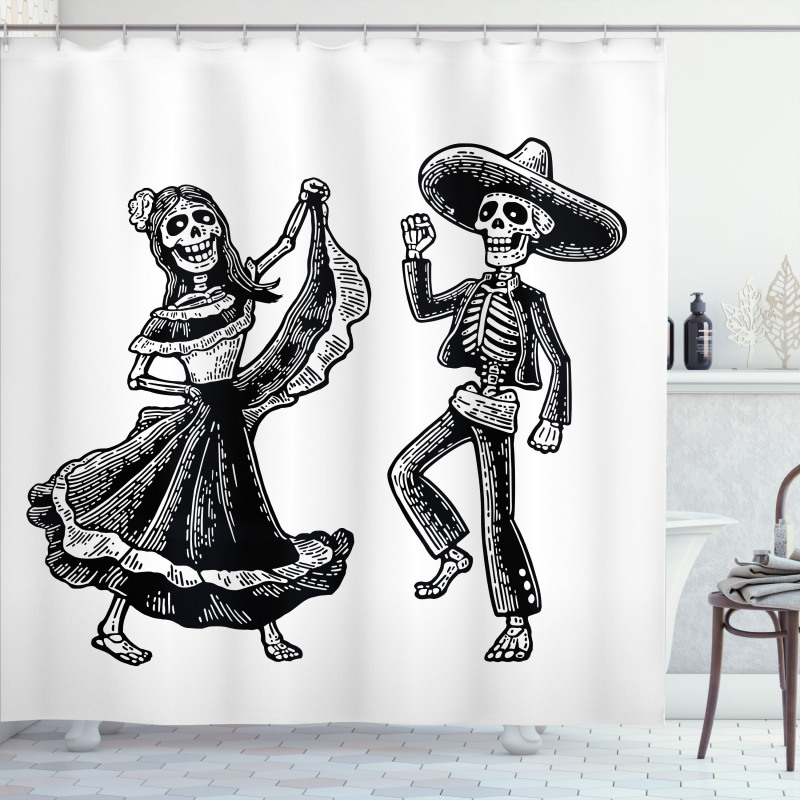 Day of the Dead Dancing Shower Curtain