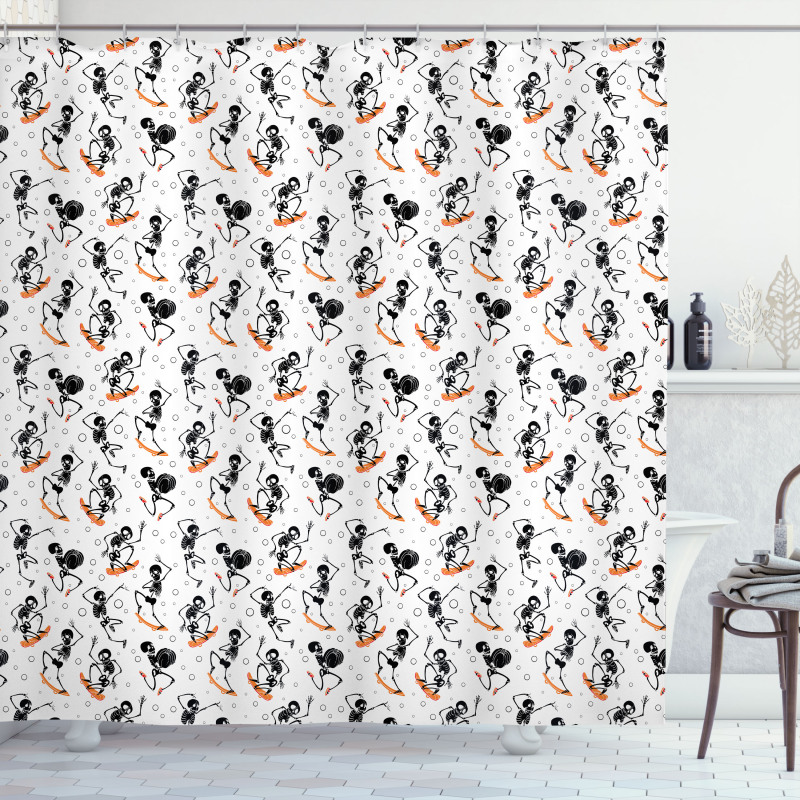 Scary on Skateboard Shower Curtain