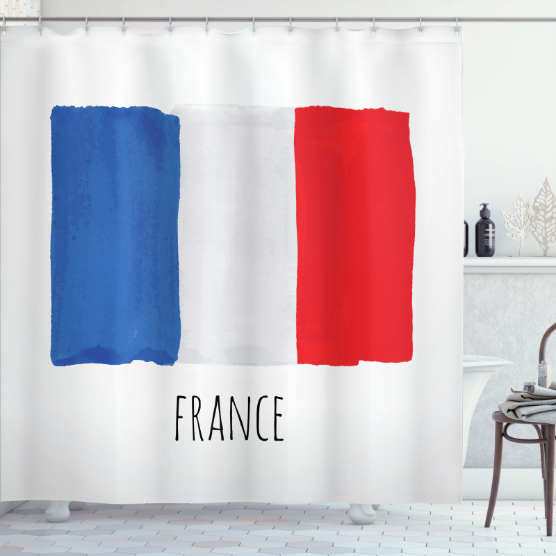 Simplistic Watercolor Flag Shower Curtain