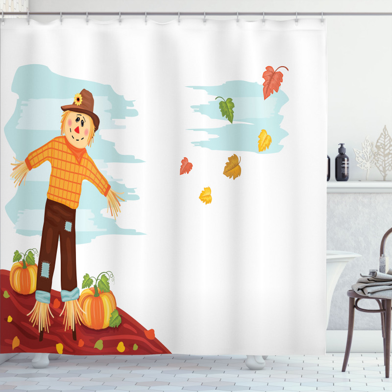 Scarecrow and Fruits Shower Curtain