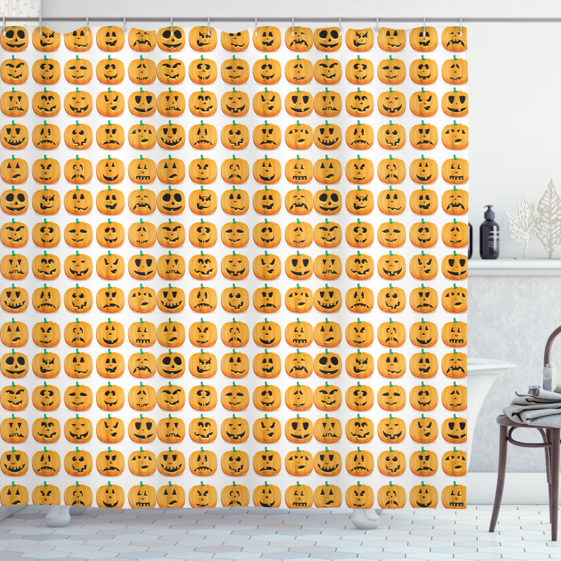 Jack O Lantern Faces Shower Curtain