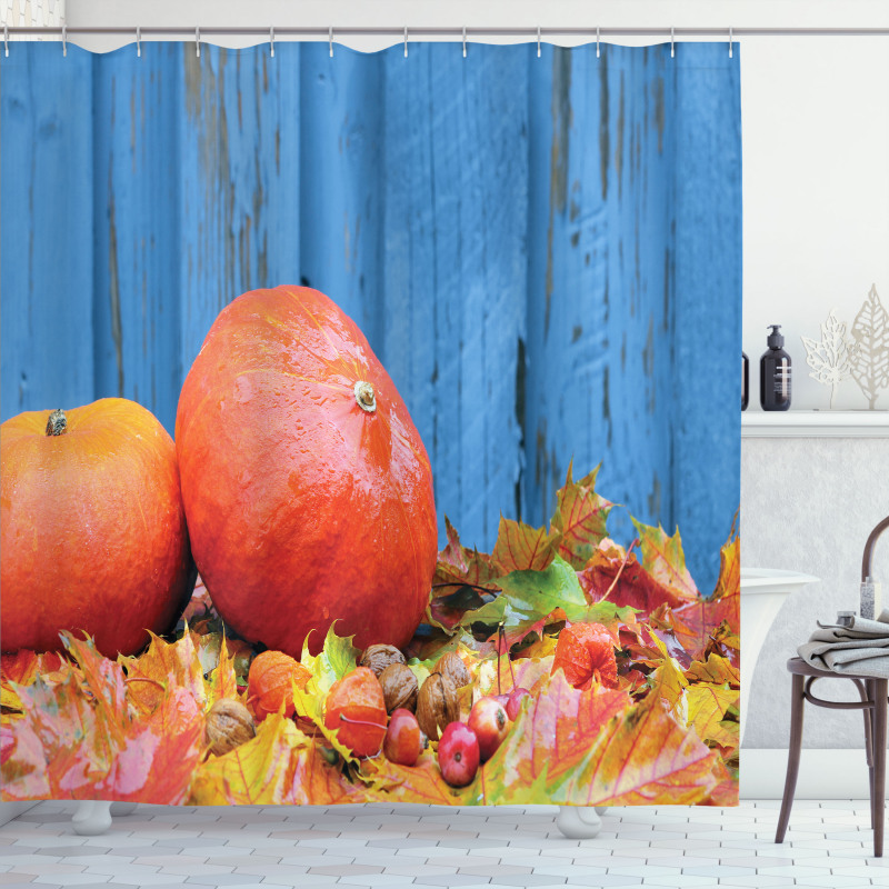 Fruit and Fall Leaf Shower Curtain