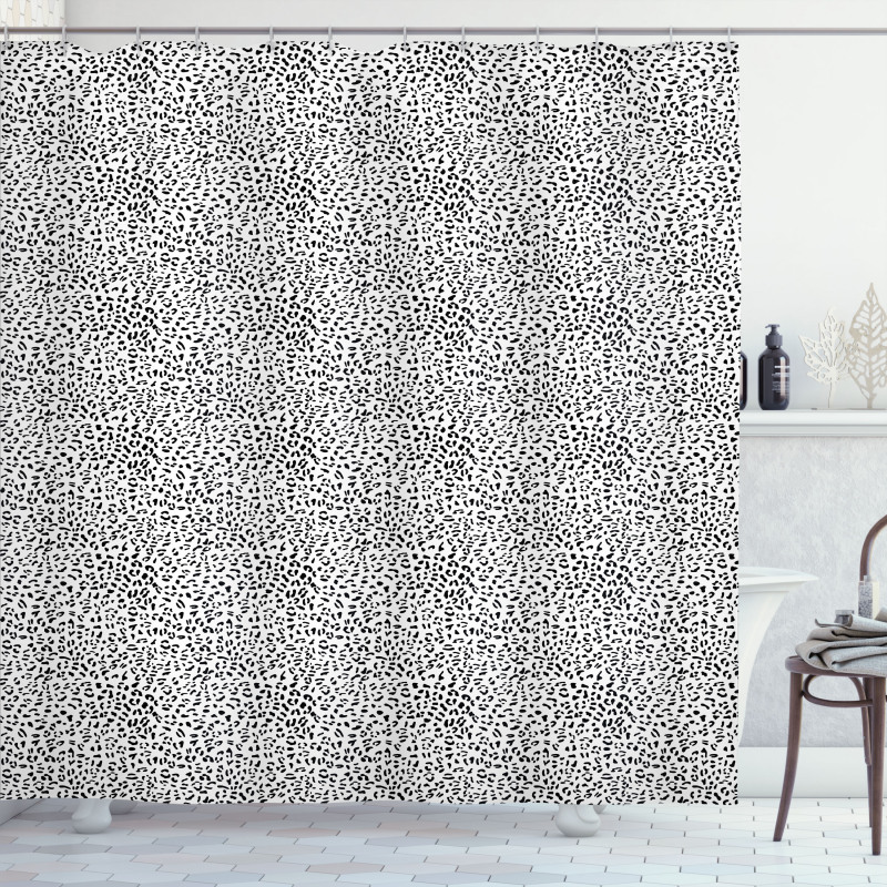 Monochrome Leopard Shower Curtain