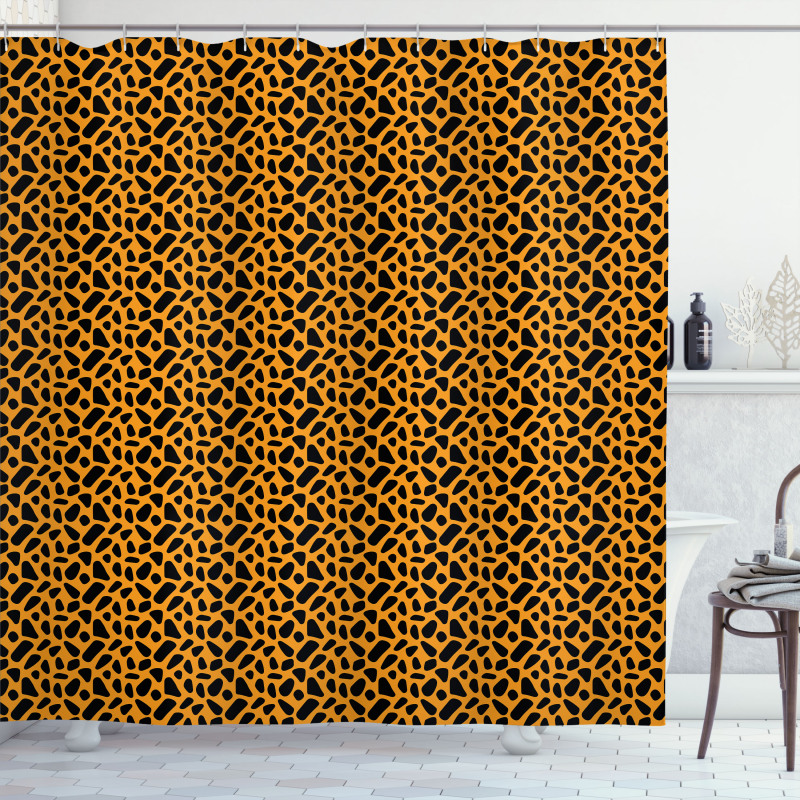 Cheetah Skin Look Motif Shower Curtain