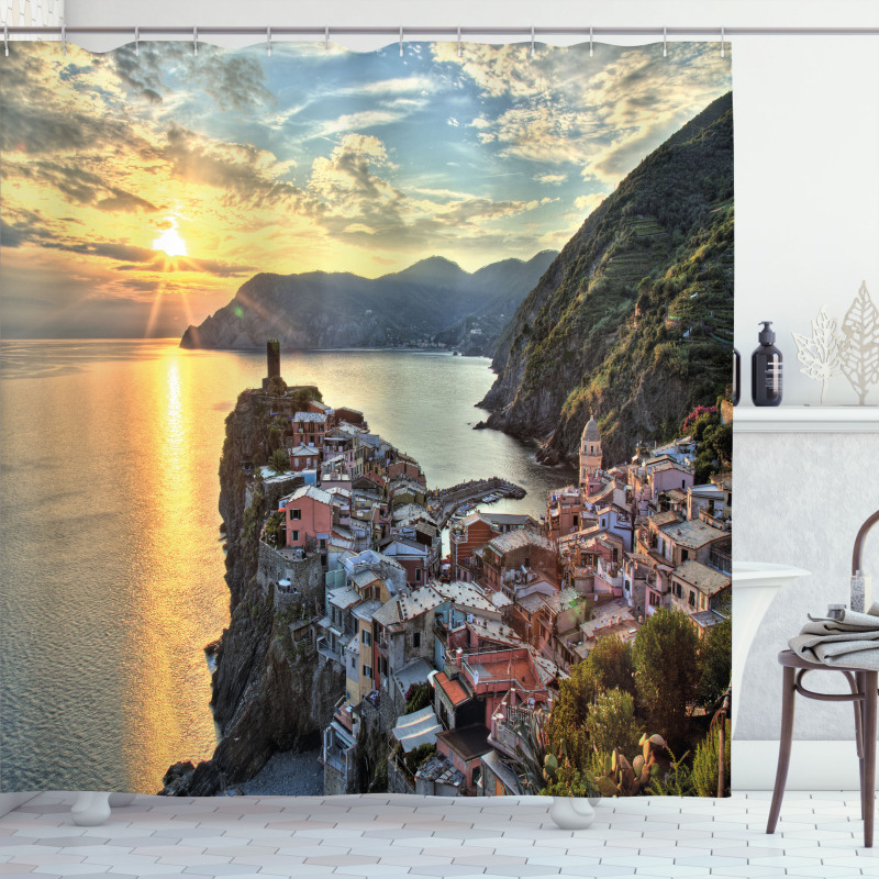 Sunrise View with Cliffs Shower Curtain