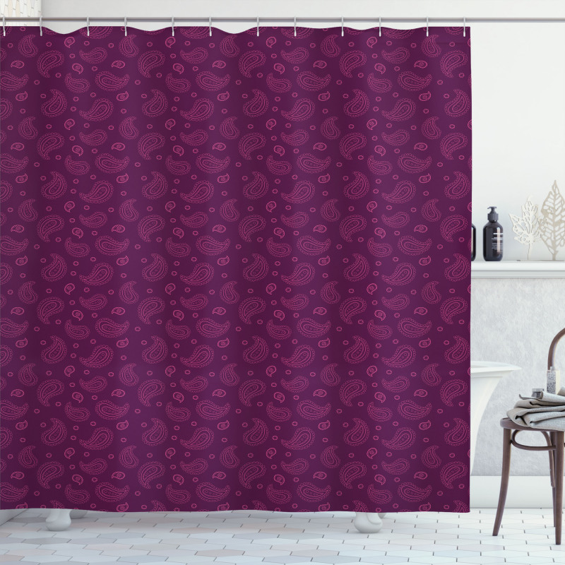 Simplistic Outline Floral Shower Curtain