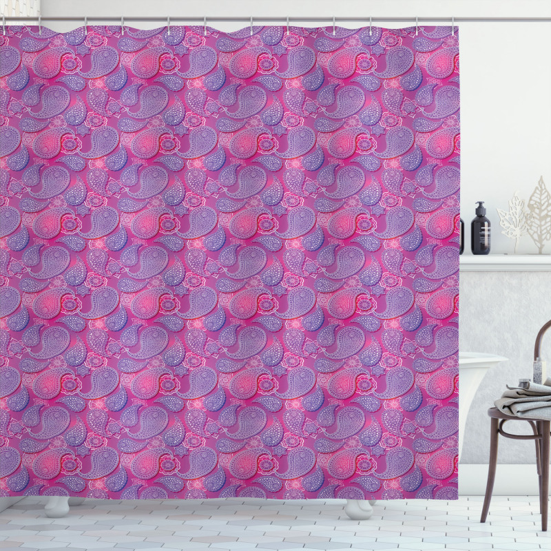 Oriental Damask Colors Shower Curtain