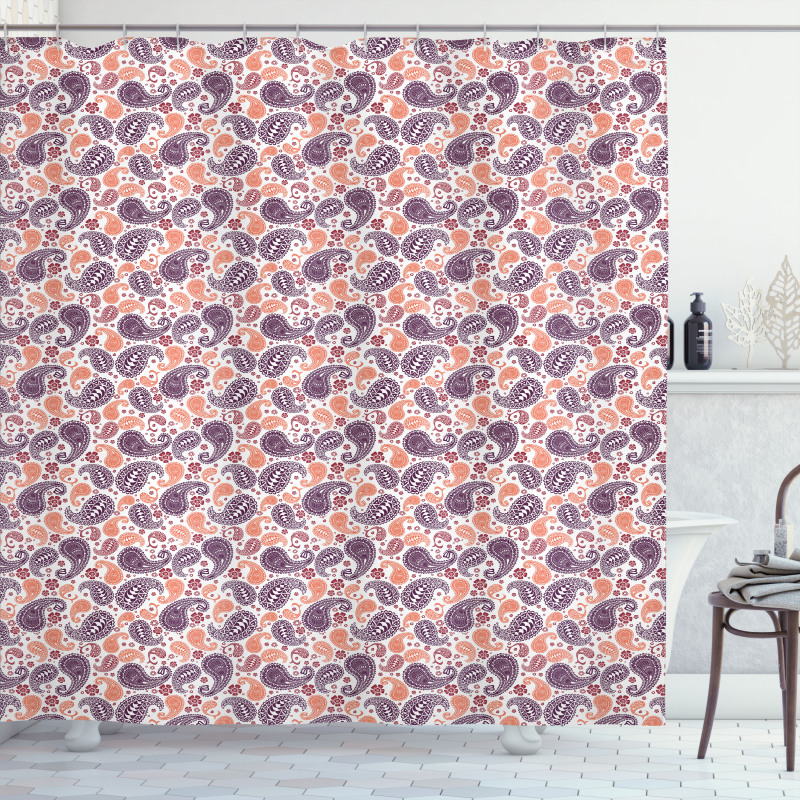 Oriental Floral Art Shower Curtain