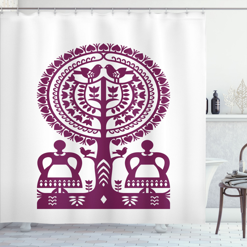 Polish Kurpie Papercuts Shower Curtain