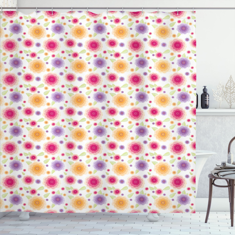 Flowers and Leaves Shower Curtain