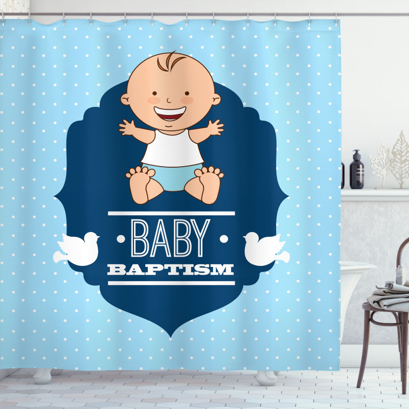 Baby Boy Shower Curtain