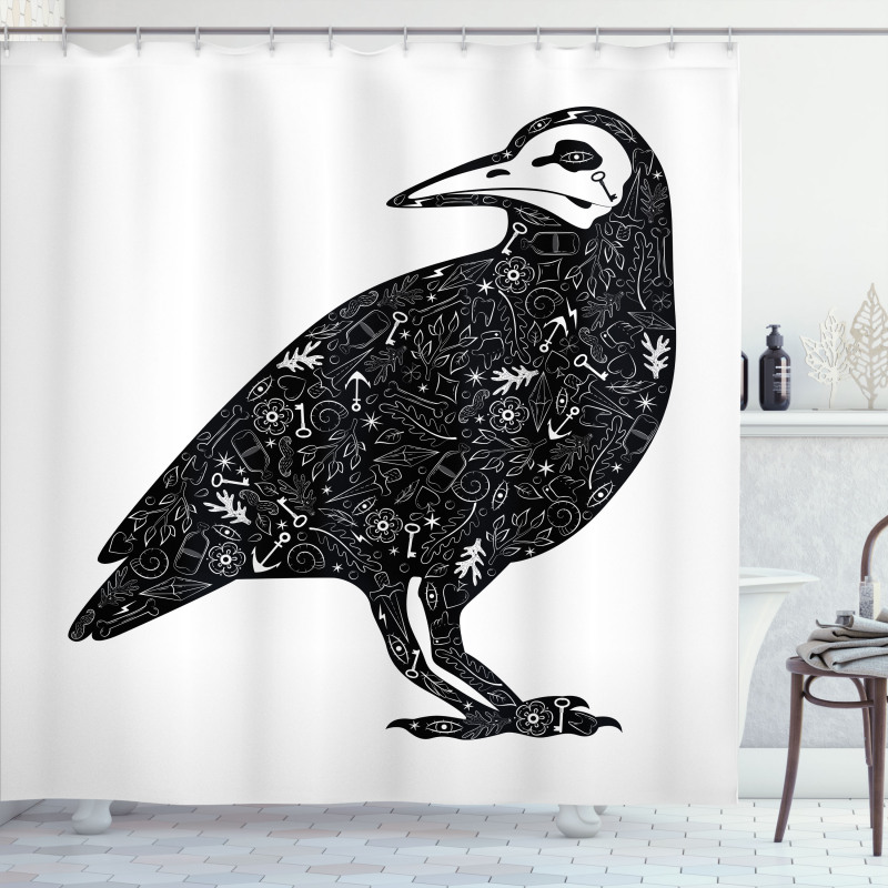 Gothic Art Ornate Bird Shower Curtain