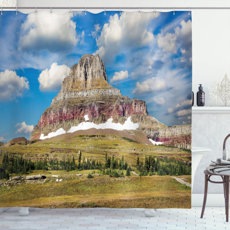 Rugged Peak and Cloudy Sky Shower Curtain