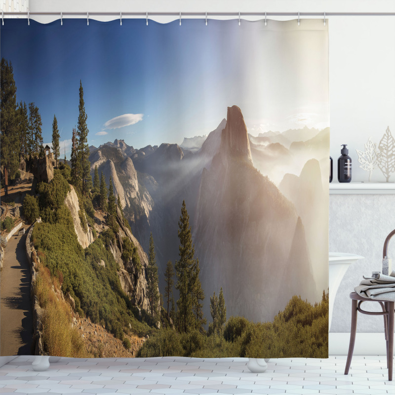 Yosemite Valley Panorama Shower Curtain