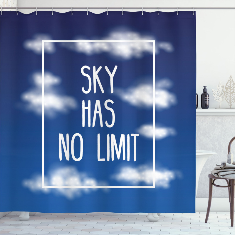 Sky Has No Limit Square Frame Shower Curtain