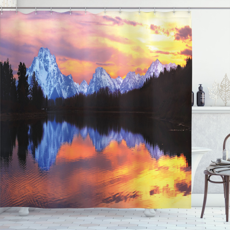 Grand Tetons View at Sunset Shower Curtain